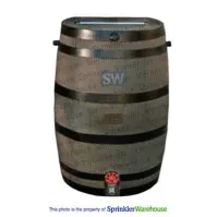 Woodgrain flat back rain barrel